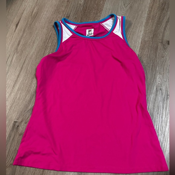 Fila Pink And Blue Retro Color Muscle Tennis or Golf Tank Top Size Small - Picture 1 of 5